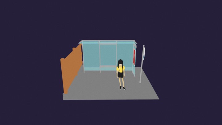 Bus Stop 3D Model