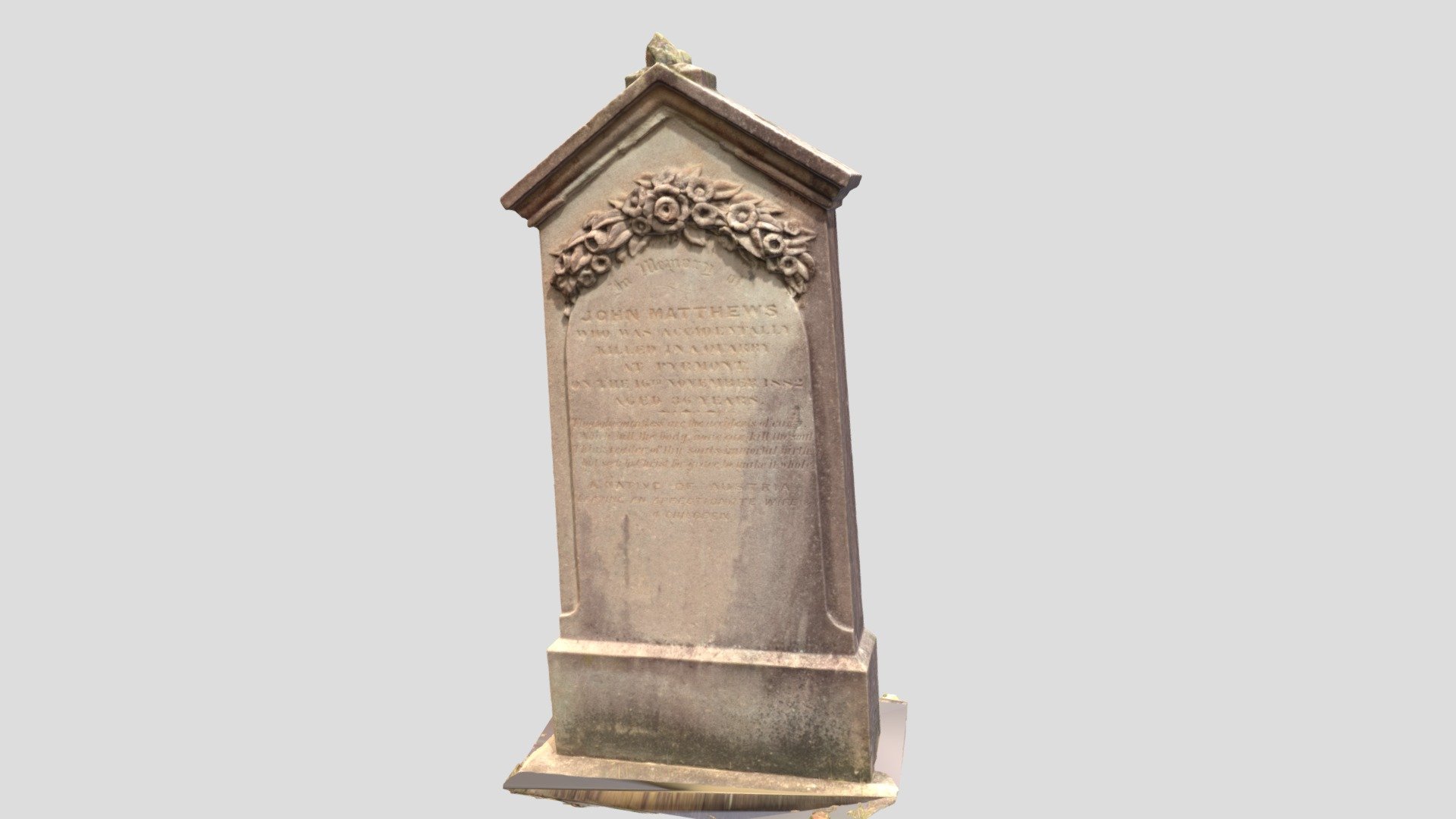 Carved headstone - Rookwood Cemetery  Sydney.