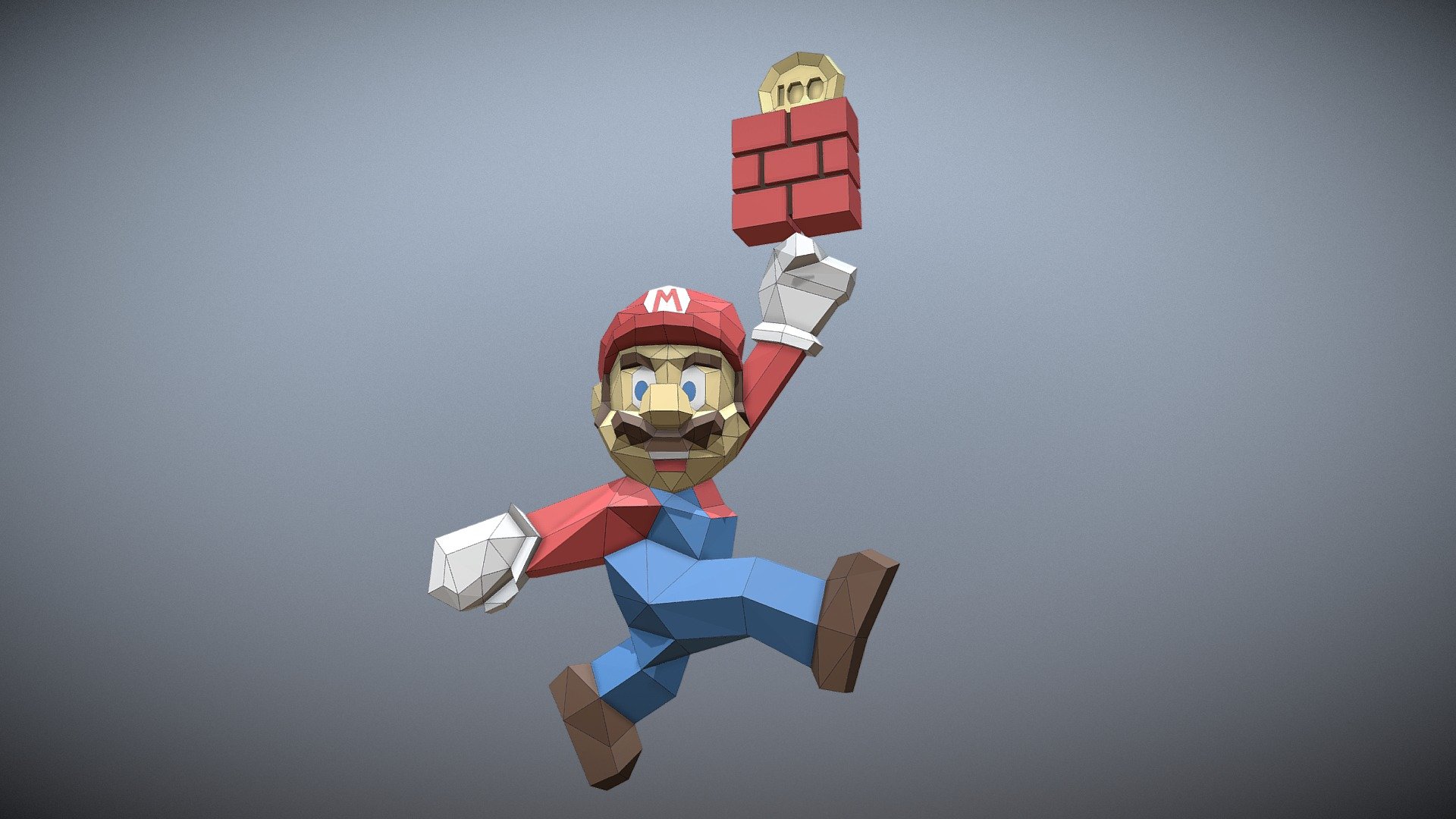 Mario Bros - 3D model by PAPERstuff (@Vitaly..Voronov) [4ac24ed ...