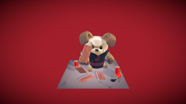 Kung-fu Dog (revision) 3D Model