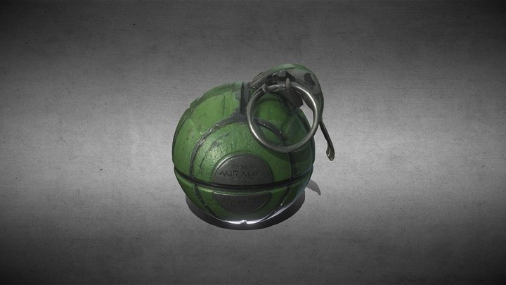 detailed military-style fragmentation grenade 3D Model