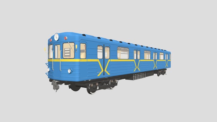 Subway railcar EZH-3 3D Model