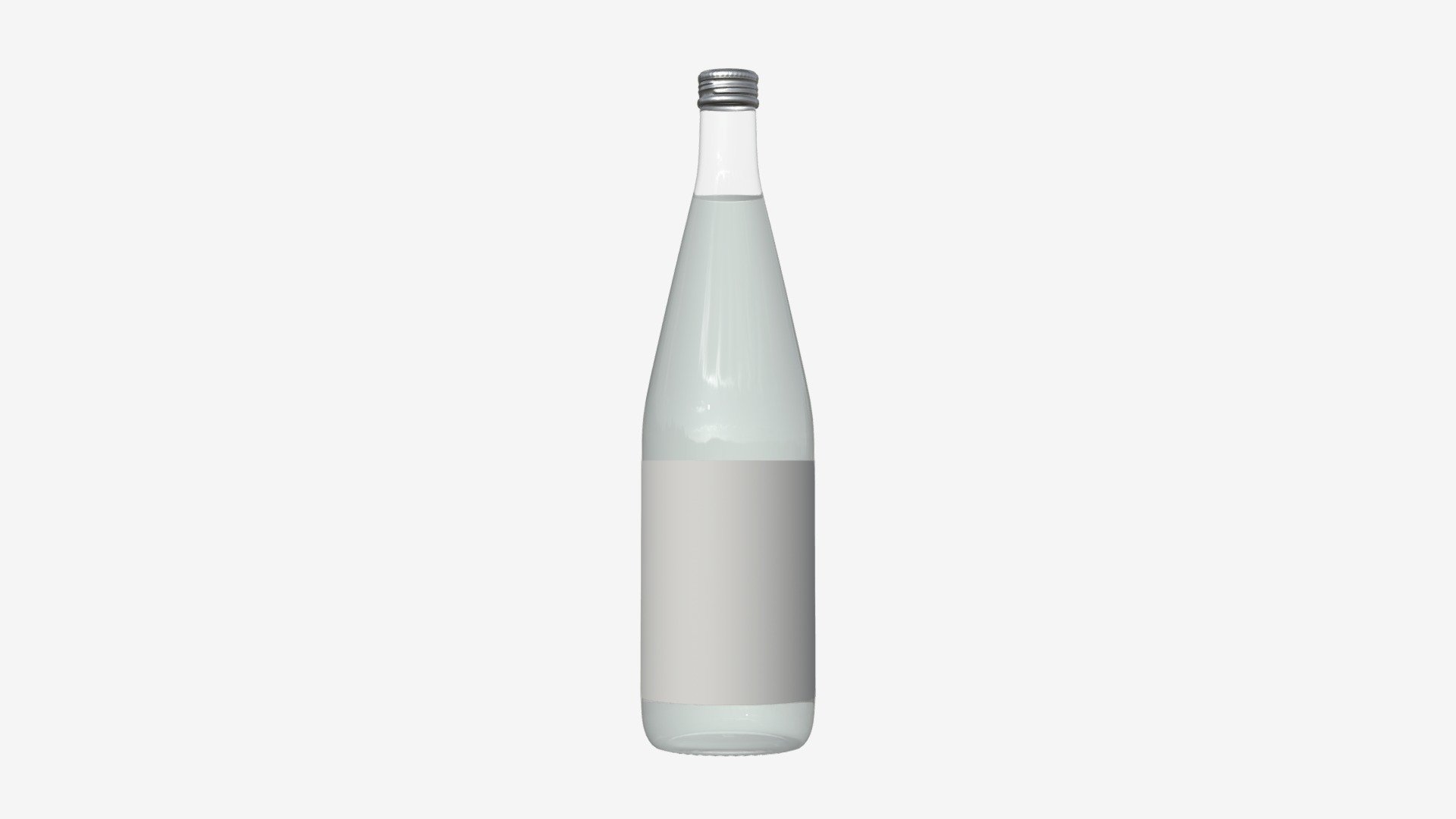 Mineral water in glass bottle