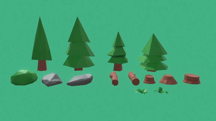 Lowpoly Nature Assets Pack 3D Model