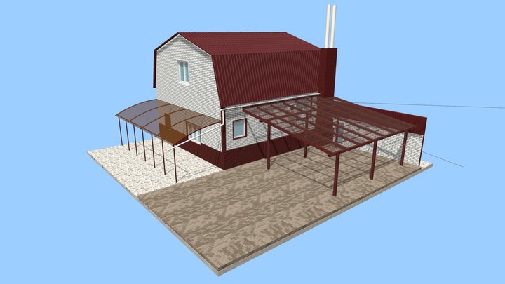 Навес балочный (Ангарский) 3D Model