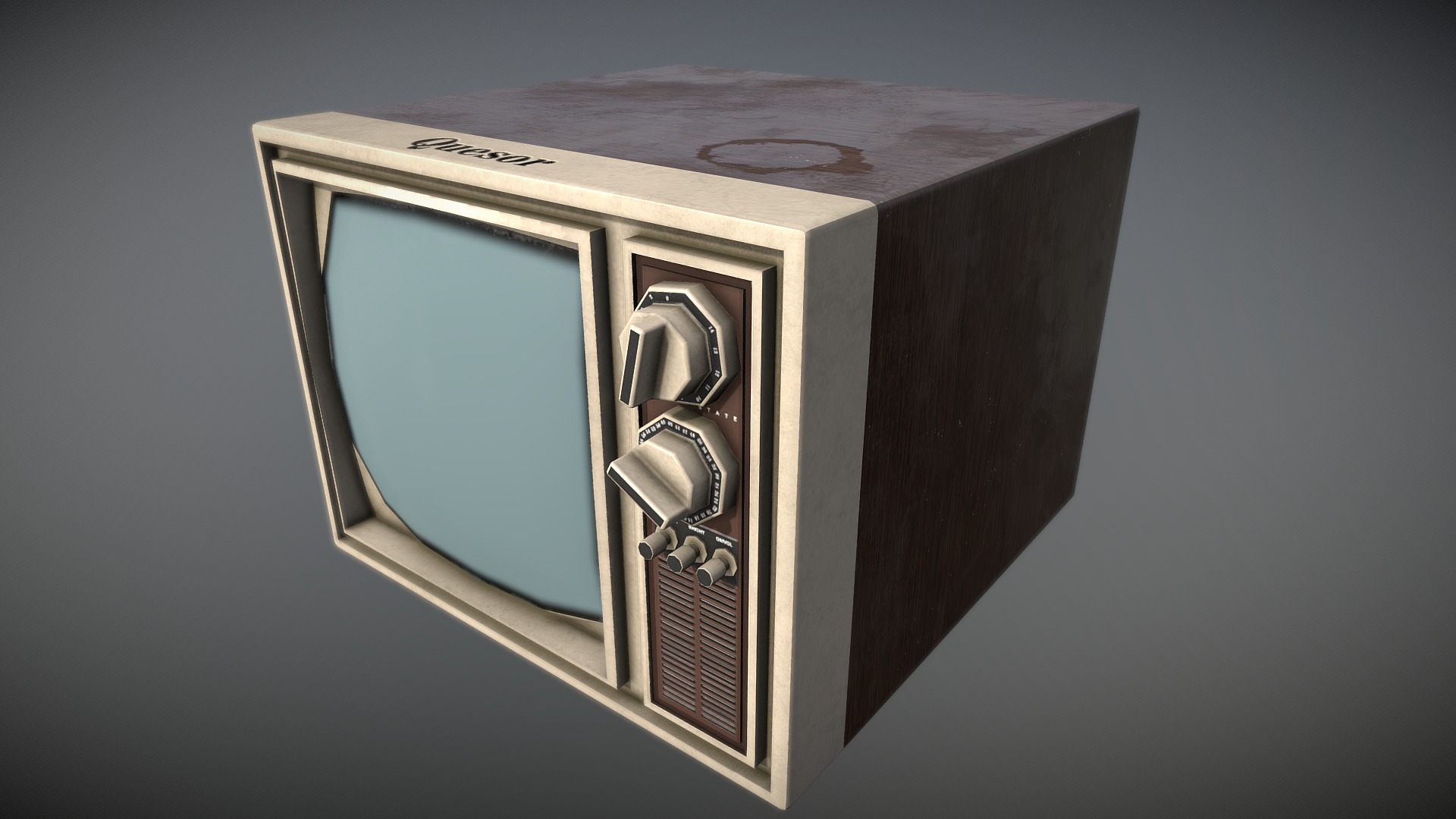 3D model TV_1970s - This is a 3D model of the TV_1970s. The 3D model is about a close-up of a door.