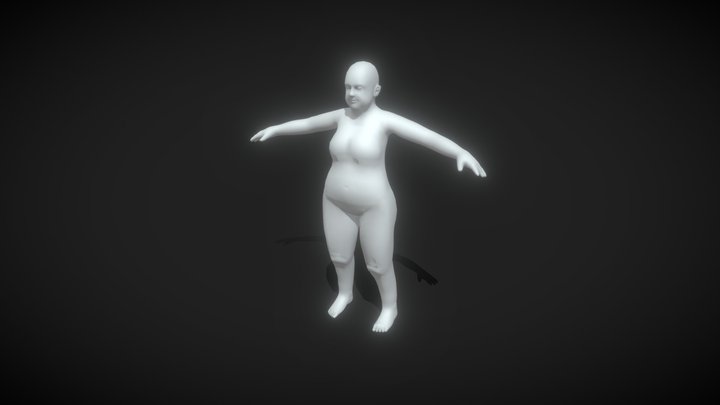 Fat Girl Kid Body Base Mesh 10k Polygons 3D Model