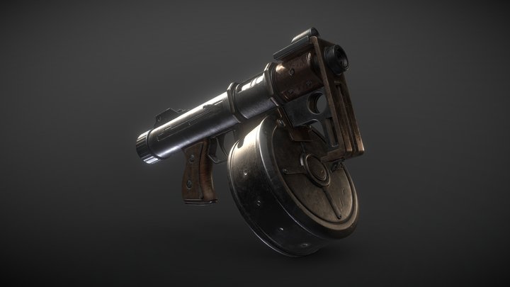 PPD-38U Submachine Gun 3D Model