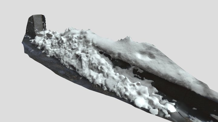Snow pile on path edge 3D Model