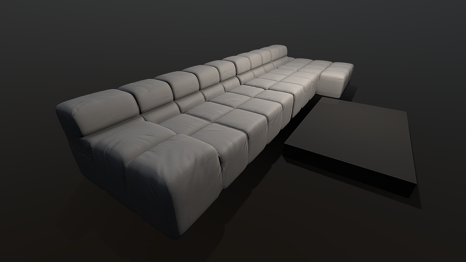 3D model Big Couch - This is a 3D model of the Big Couch. The 3D model is about a couch with a tv on it.