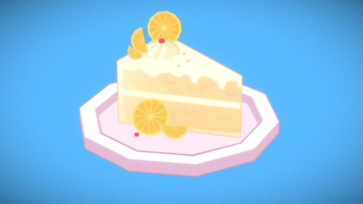 Orange Cake 3D Model
