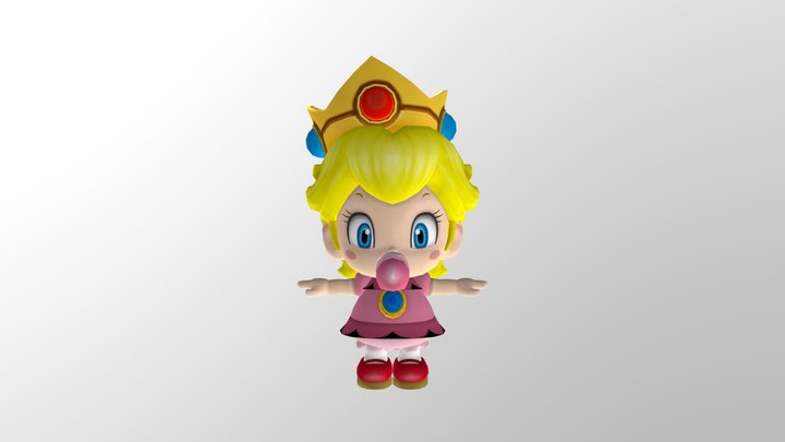Wii - Mario Super Sluggers - Baby Peach 3D Model