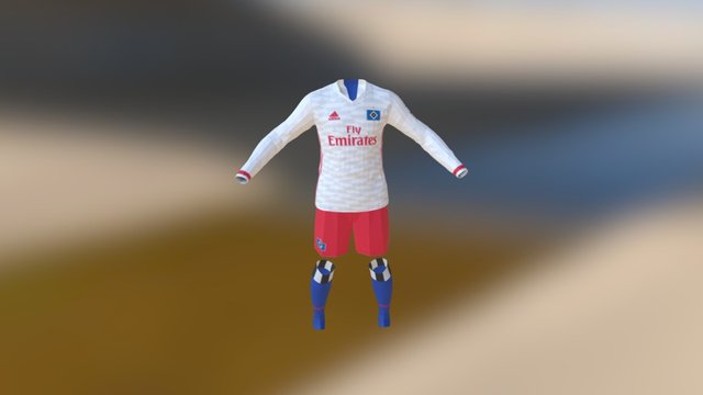 Previa Hamburger SV Home 2016 2017 PS4 3D Model