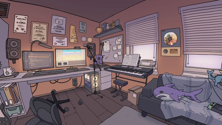 Professor Chalk's room 360 panorama Amongus 3D Model