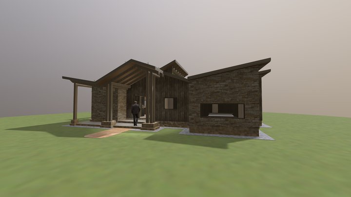 Modern Timber Frame House – Modelo 3D gratuito STL