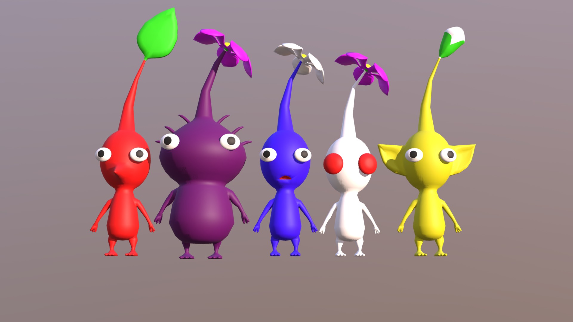 All Pikmin types from Pikmin 2 - Pikmin - 3D model by CuaxiloaSP (@hectorcu...