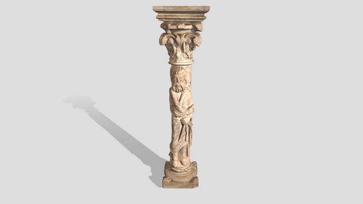 Statue-colonne : Prophète barbu 3D Model