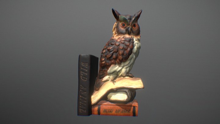 Owl Book Vertical Suport 3D Model