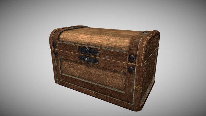Wooden Treasure Chest 3D Model