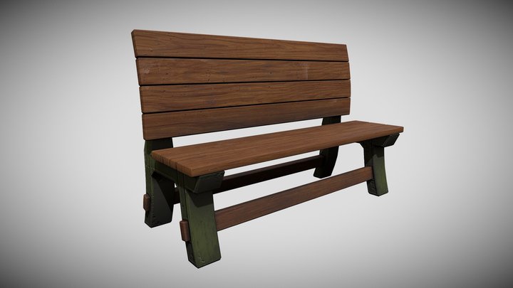 Bench Game Asset 3D Model
