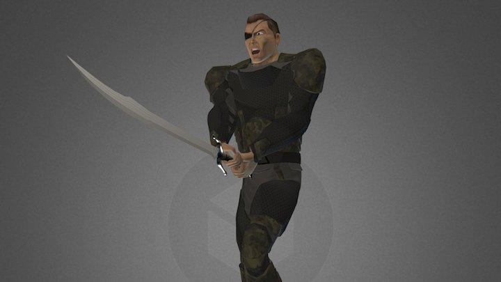 Camouflage´s Warrior - Sword hit 3D Model