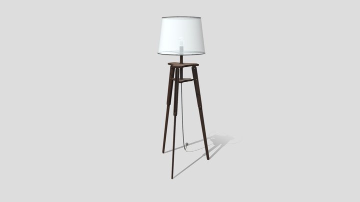 Wooden floor lamp. (FREE) 3D Model