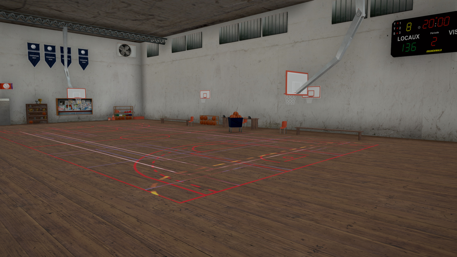 3D model Streetball - This is a 3D model of the Streetball. The 3D model is about a basketball court with a basketball hoop.