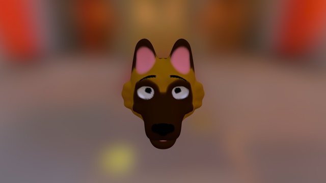 German Shepherd head 3D Model