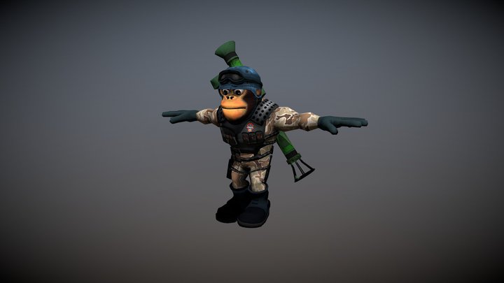 Army_monkey 3D Model