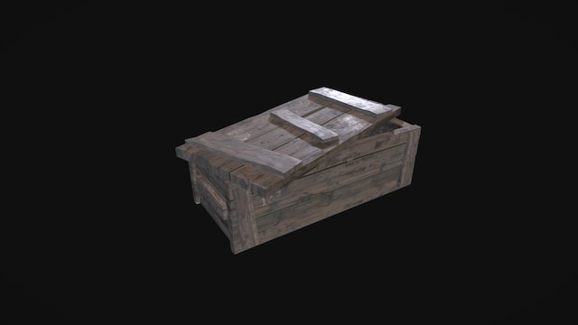 A Wooden Crate 3D Model