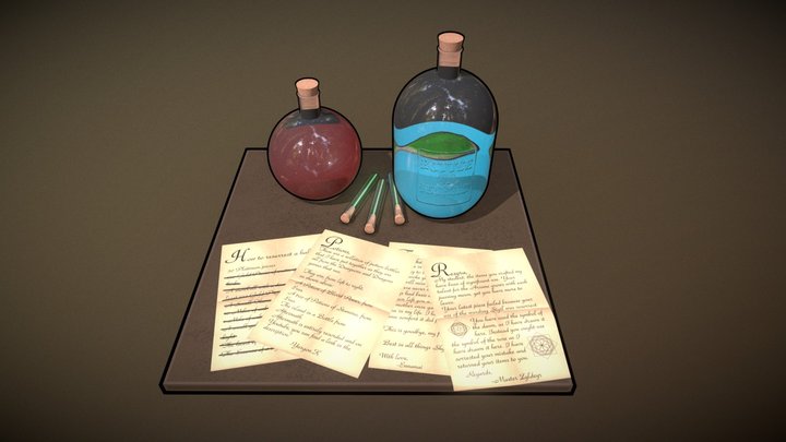 Some potions from D&D 3D Model