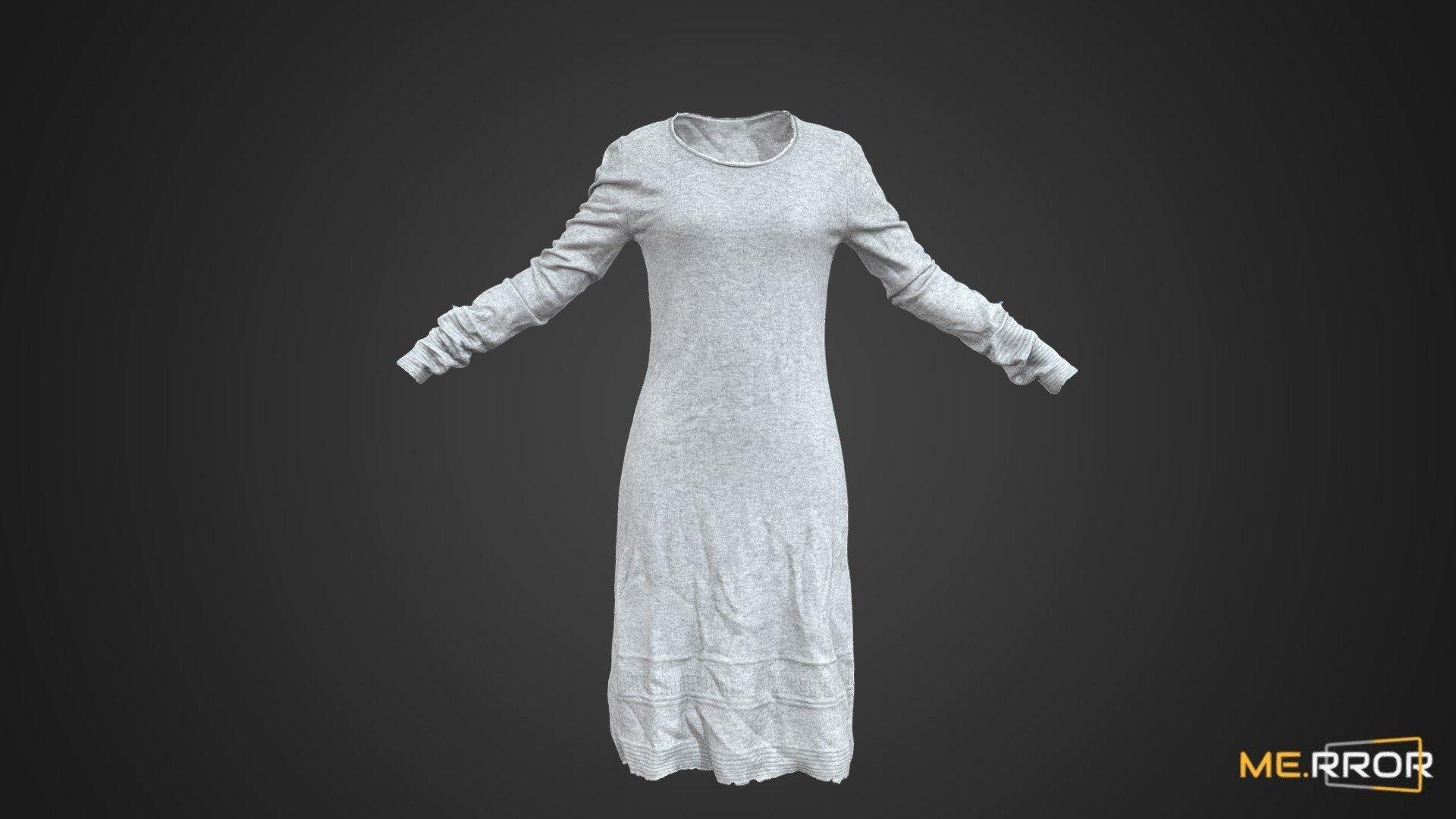 Female Gray Cotton Dress - Buy Royalty Free 3d Model By Me.rror Studio 