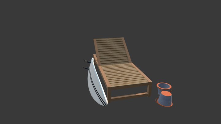 By The Ocean 3 Simple Props 3D Model