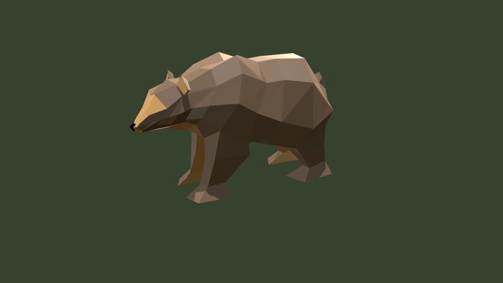 lowpoly BEAR 3D Model