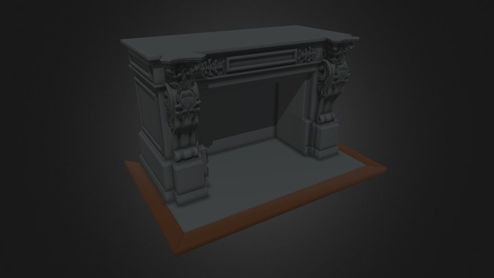 Fancy Victorian Fireplace 3D Model