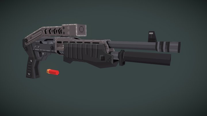 Lowpoly SPAS-12 3D Model