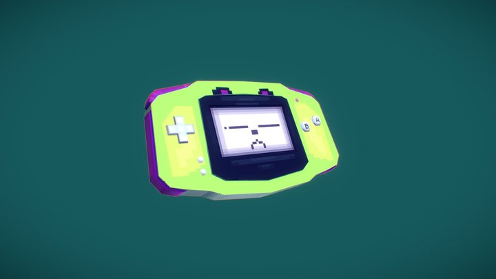 Kawaii Stylised Game Boy Advance 3D Model