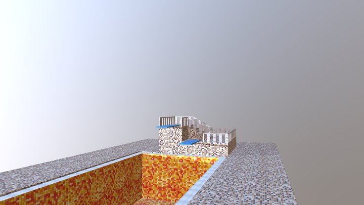 swimming pool and jump tower 3D Model