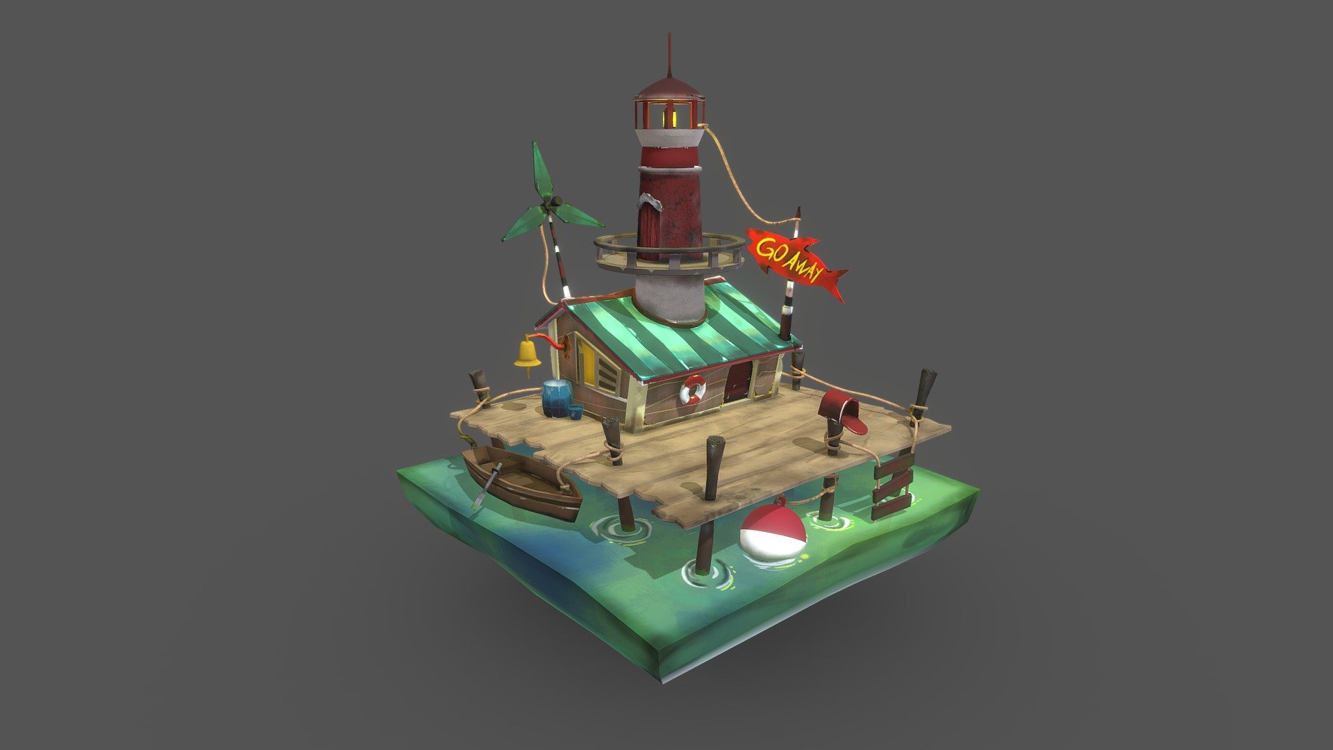 Lighthouse - Handpainted