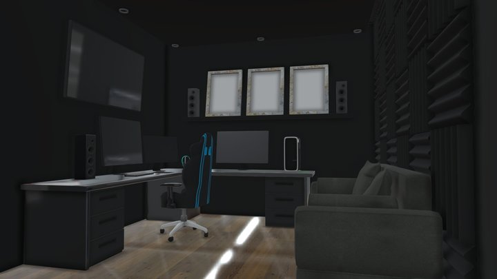Modern Neon Room – Kostenloses 3D-Modell STL