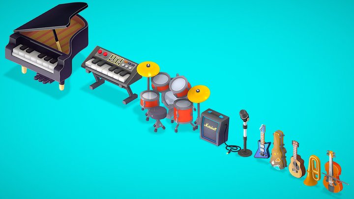 Musical-Instruments-Games-Package 3D Model