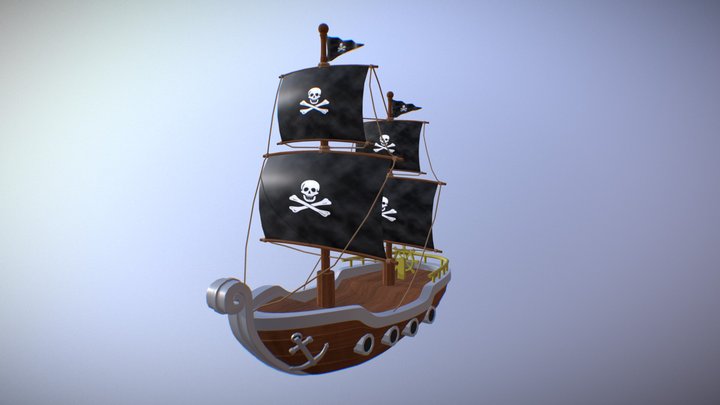 Barco Pirata Cartoon 3D Model