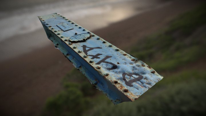 Blue Truss Bridge Plaque 3D Model