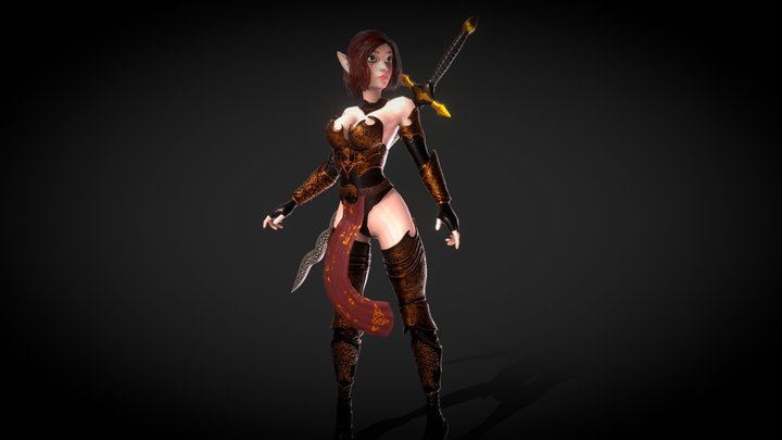 Elf Paladin 3D Model