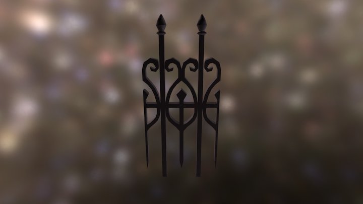 Gothic iron Fence 3D Model