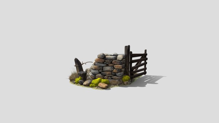 Weathered Stone Gate 3D Model Free – Gratis 3D-model STL