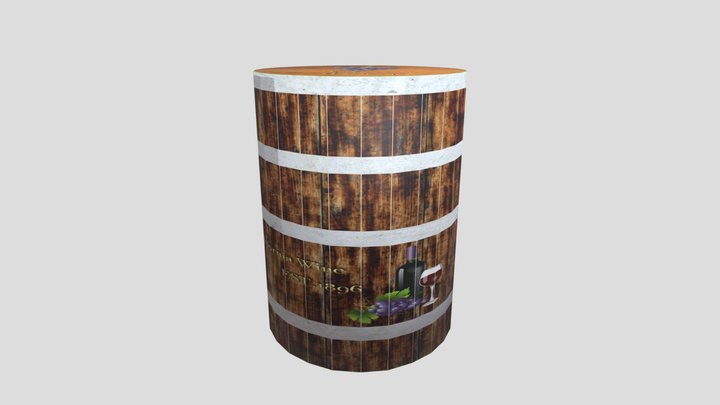 Wine Barrel 3D Model