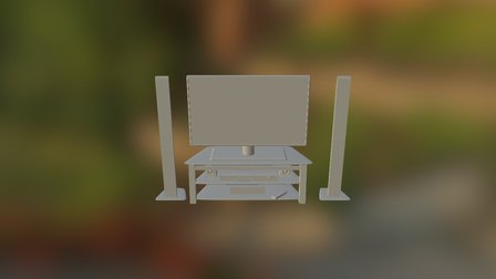 Tv+table+home video 3D Model