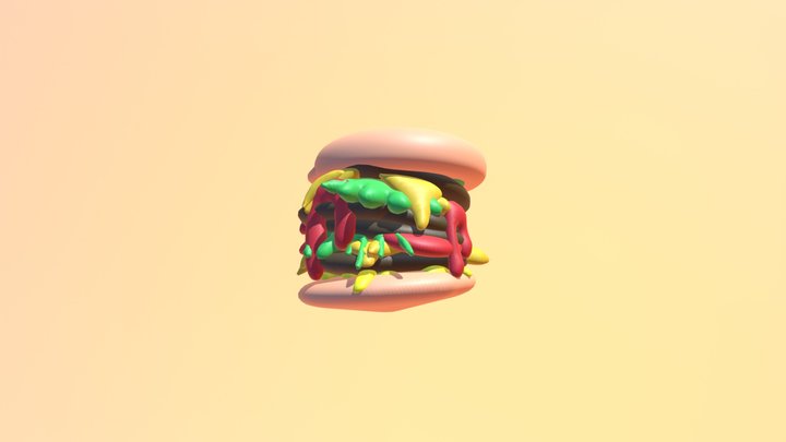 Dirty Burger - Cool Paintr PSVR 3D Model