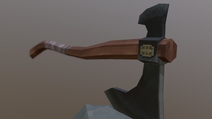 Axe in the Stone 3D Model